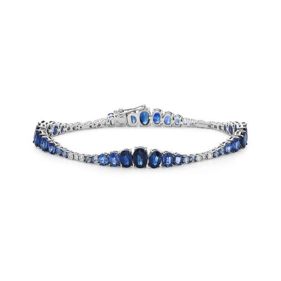 Multi-Color Blue Sapphire & Diamond Bracelet