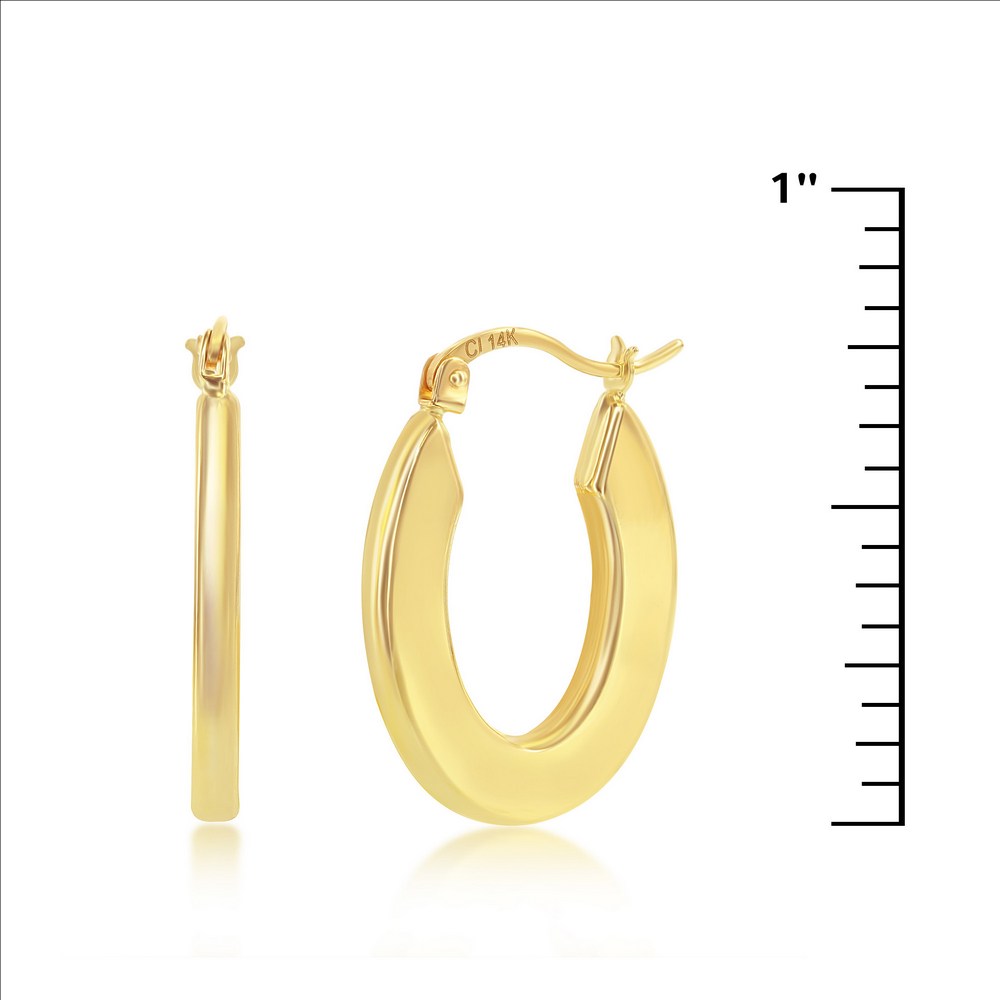 14K Oval Hoop Earrings