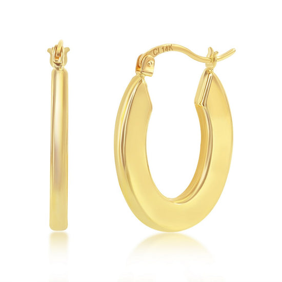 14K Oval Hoop Earrings