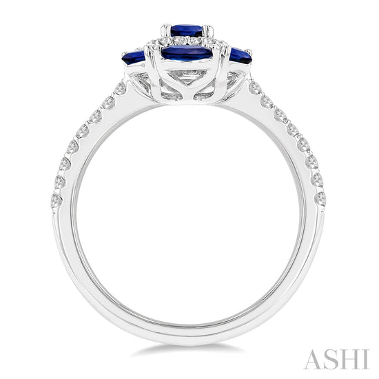 Oval Shape Sapphire & Diamond Ring