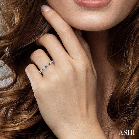 Sapphire & Diamond Stackable Band