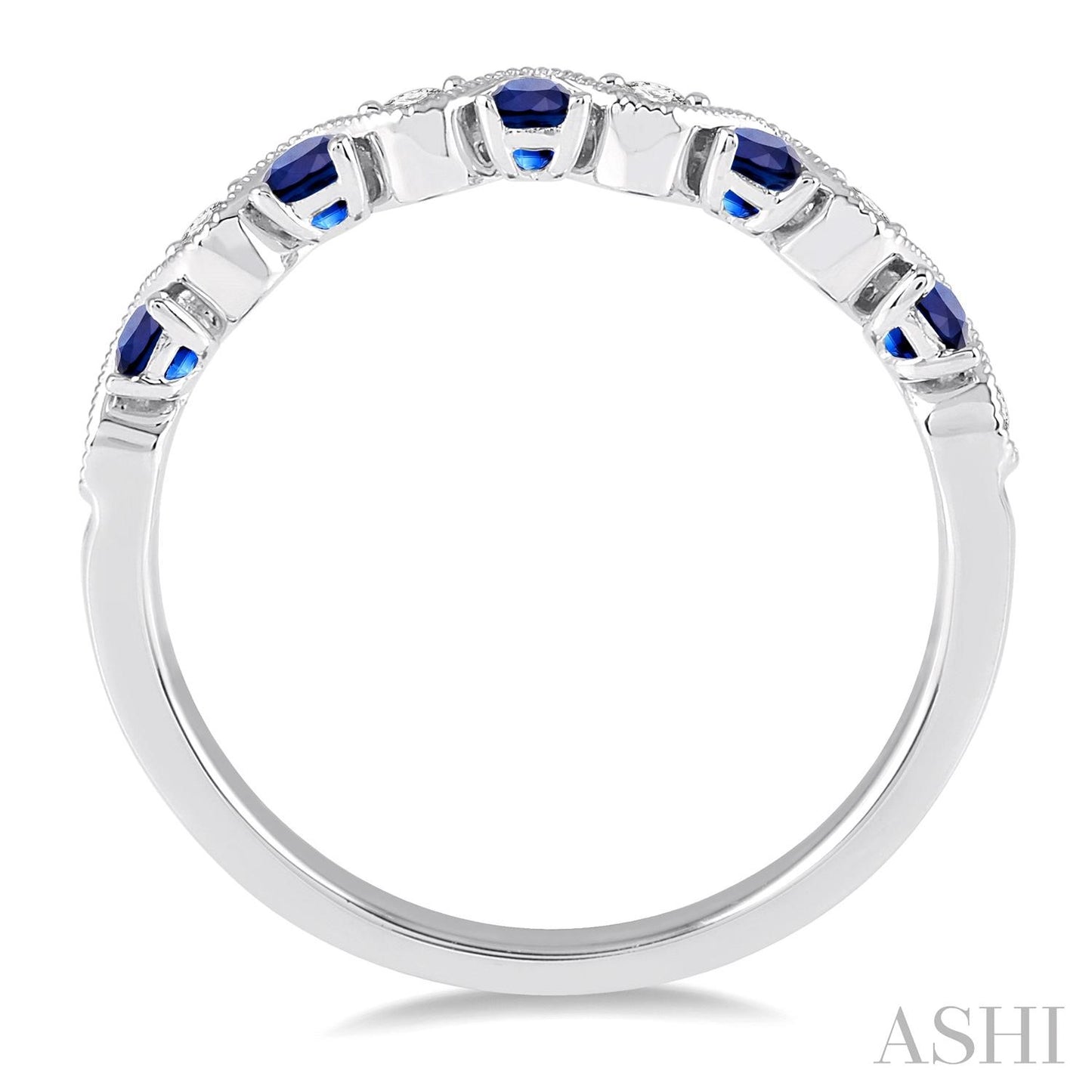 Sapphire & Diamond Stackable Band