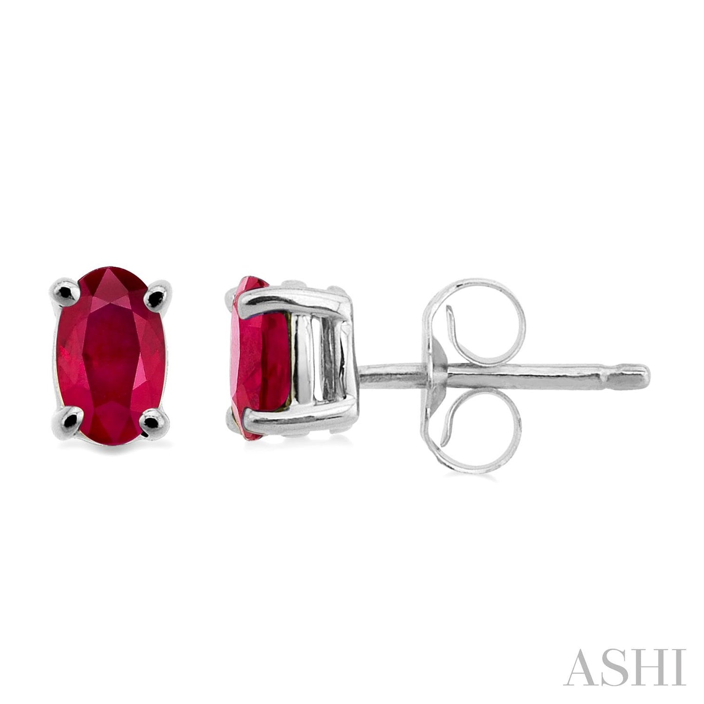 Oval Shape Ruby Stud Earrings