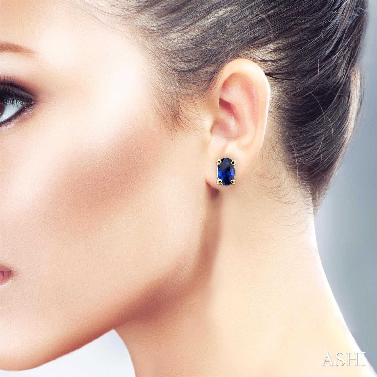 Oval Shape Sapphire Stud Earrings