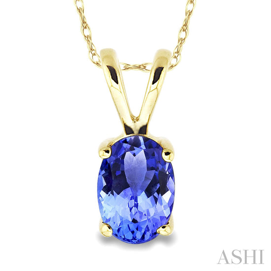 Oval Shape Tanzanite Solitaire Pendant