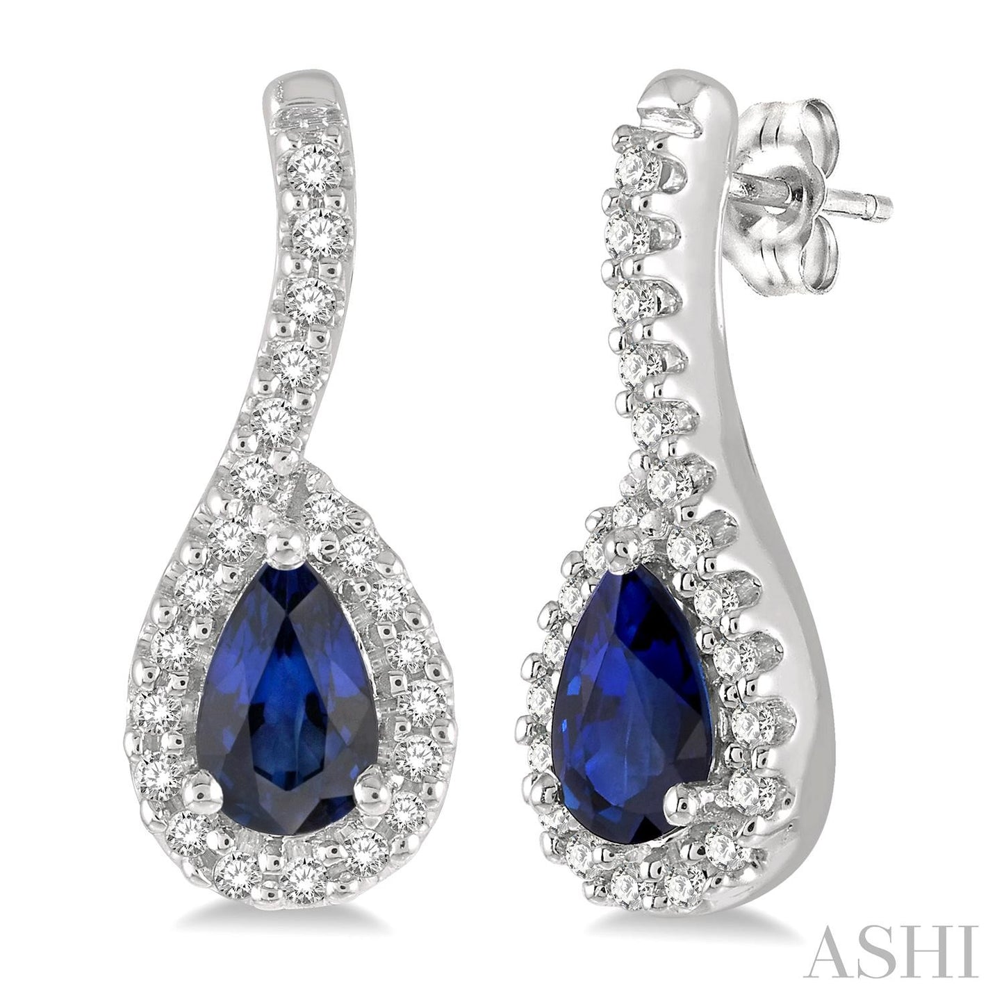 Pear Shape Sapphire & Diamond Earrings