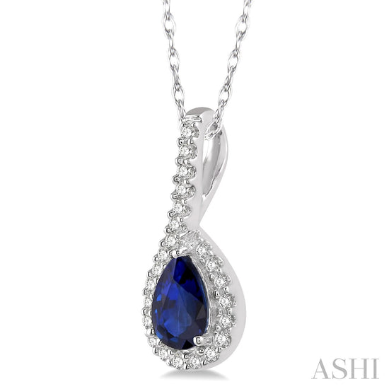 Pear Shape Gemstone & Diamond Pendant