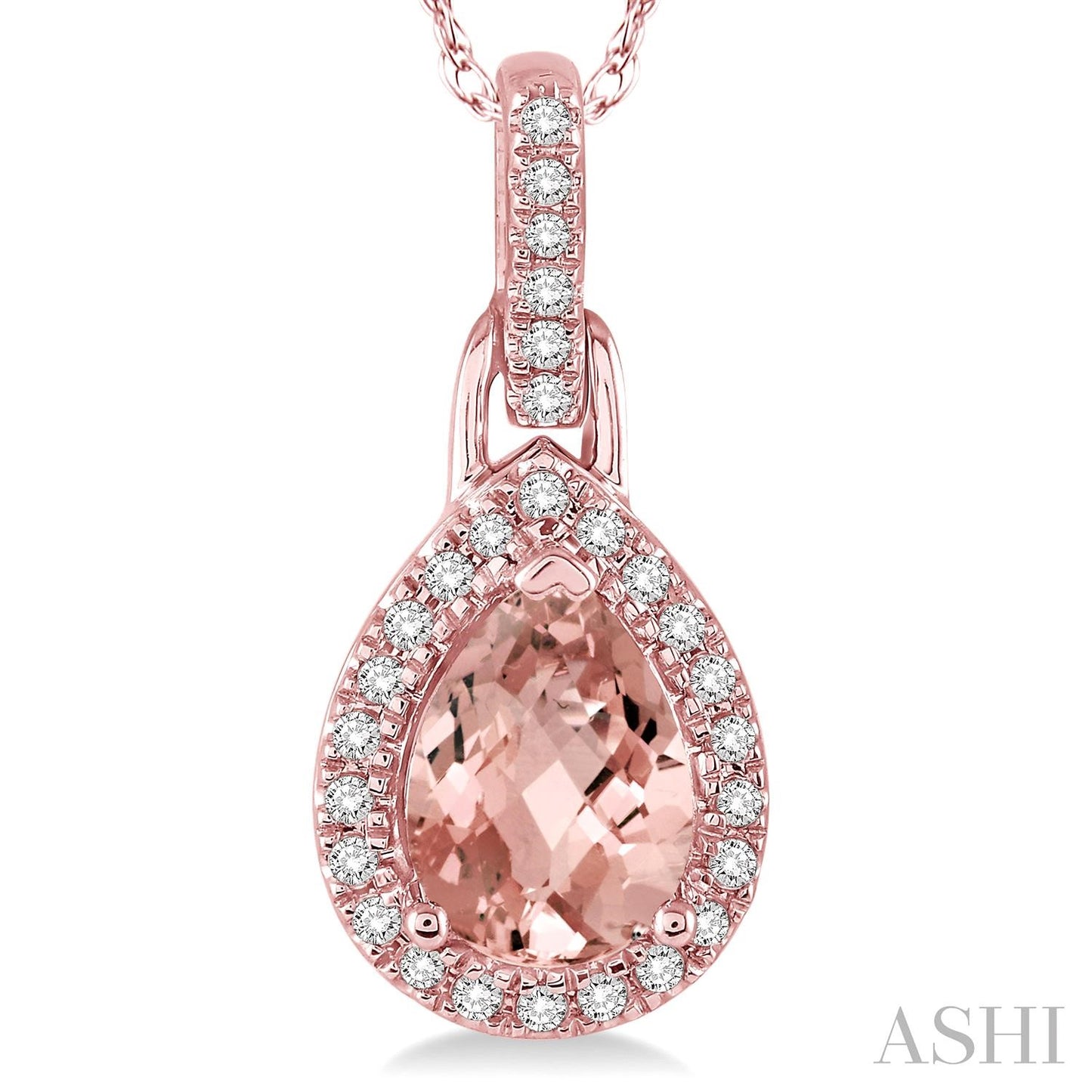 Pear Shape Morganite & Diamond Pendant