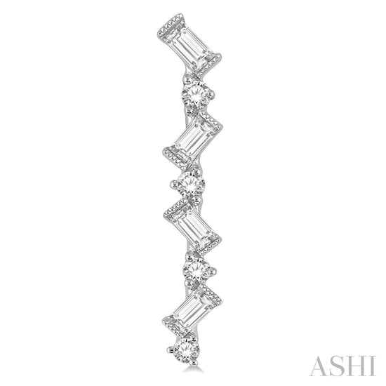 Scatter Zig-Zag Baguette Diamond Fashion Earrings