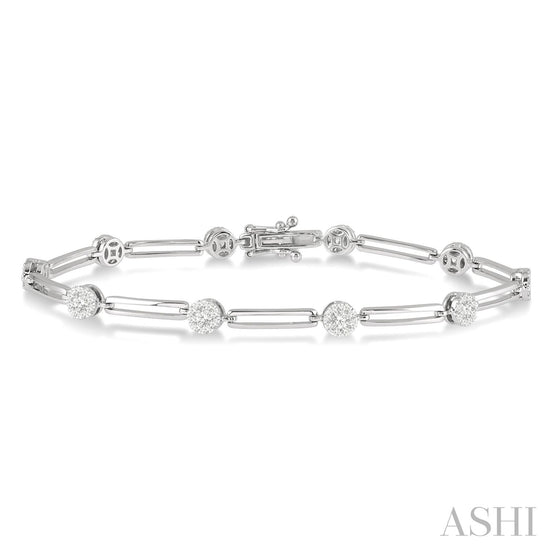 Paper Clip Style Diamond Bracelet