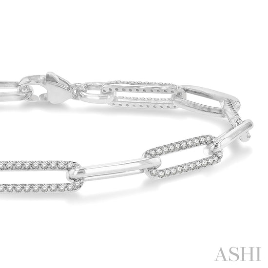 Paper Clip Diamond Fashion Bracelet