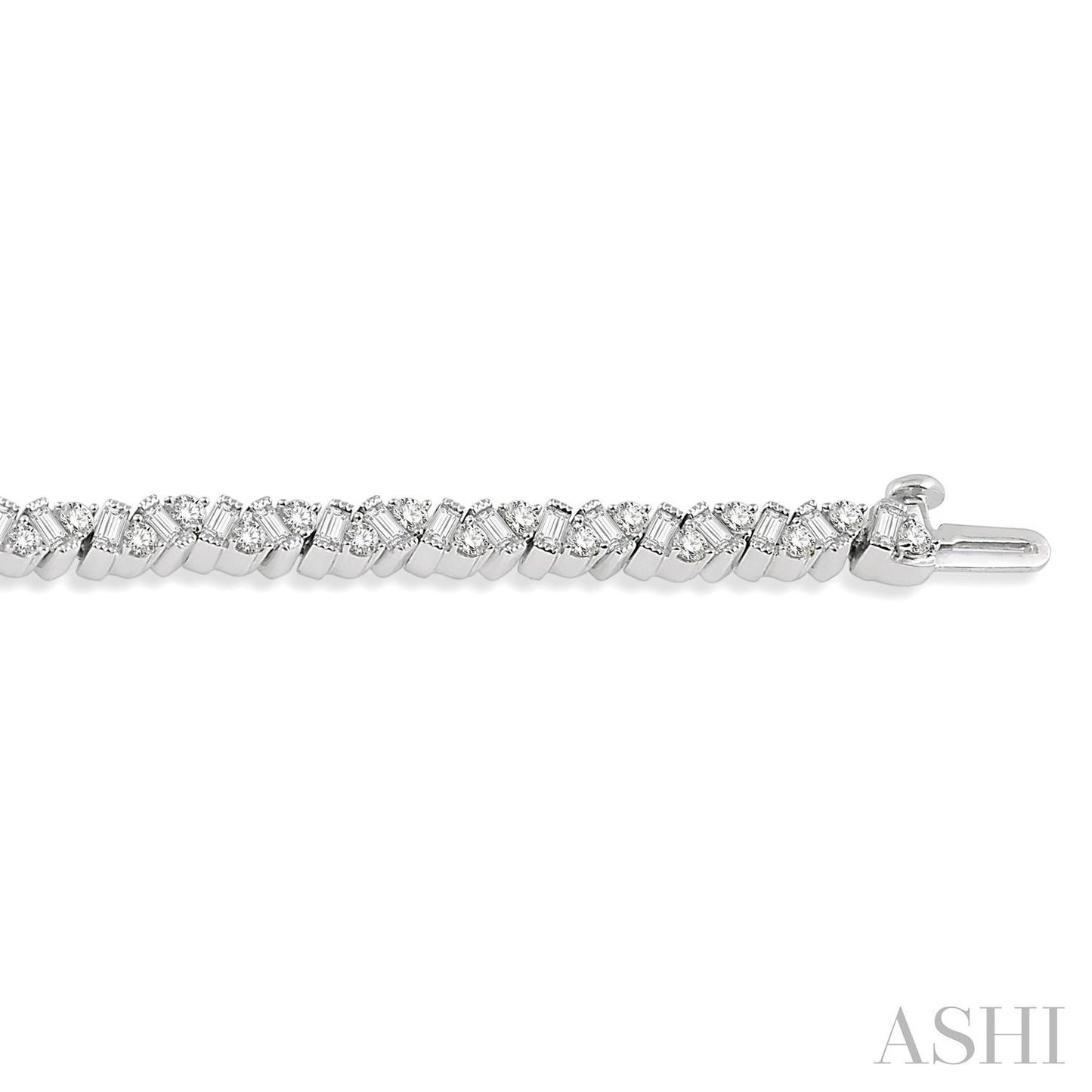 Scatter Zig-Zag Baguette Diamond Fashion Bracelet