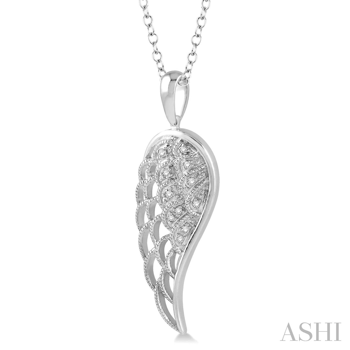 Silver Angel Wings Diamond Fashion Pendant