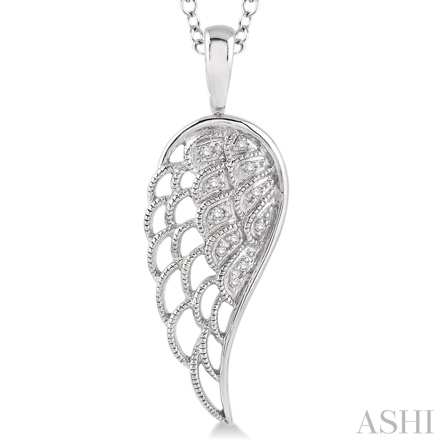 Silver Angel Wings Diamond Fashion Pendant