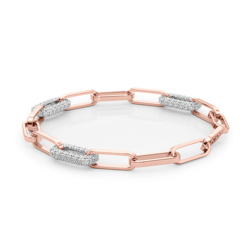 Lab Grown Diamond Paper Clip Bracelet