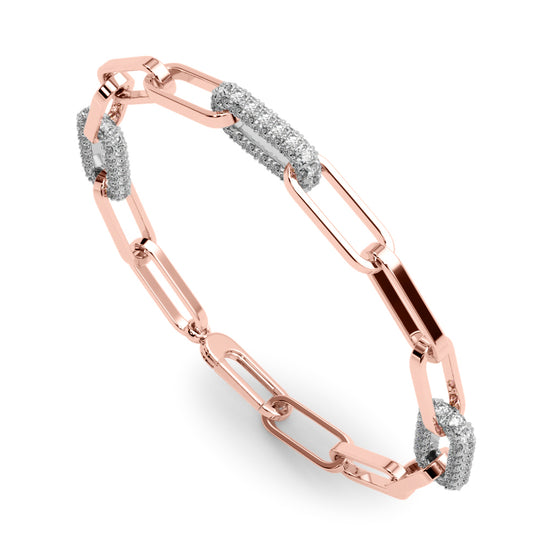 Lab Grown Diamond Paper Clip Bracelet