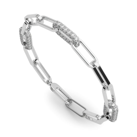 Lab Grown Diamond Paper Clip Bracelet