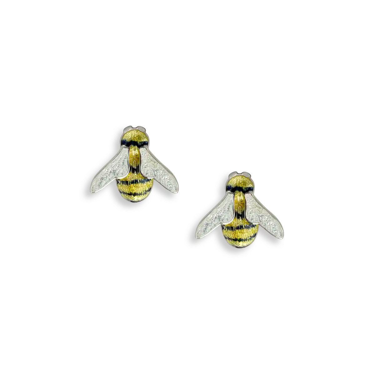 Yellow Bee Post Earrings. Sterling Silver