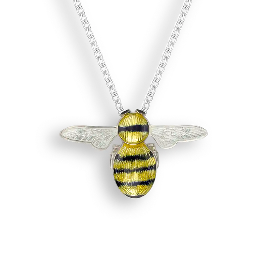 Yellow Bee Necklace. Sterling Silver